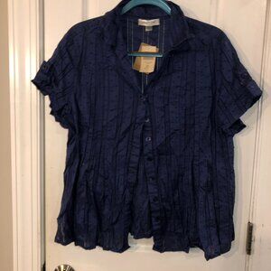 Cold Water Creek blouse blouse pleats size XL